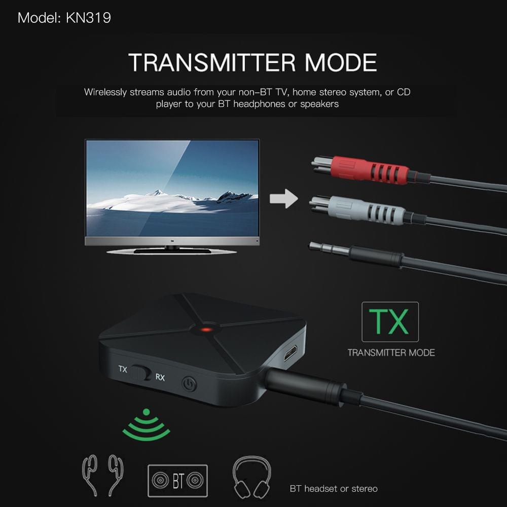 KN319 Audio Adapter USB BT 2 in 1 Trans-mitter/Receiver