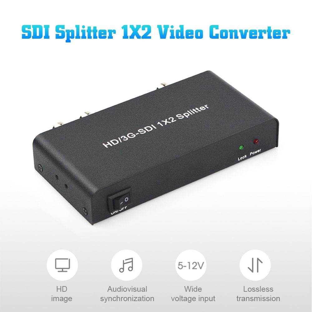 AYS 12 SDI Splitter 1X2 Video Converter HD/3G SDI Repeater - US Plug