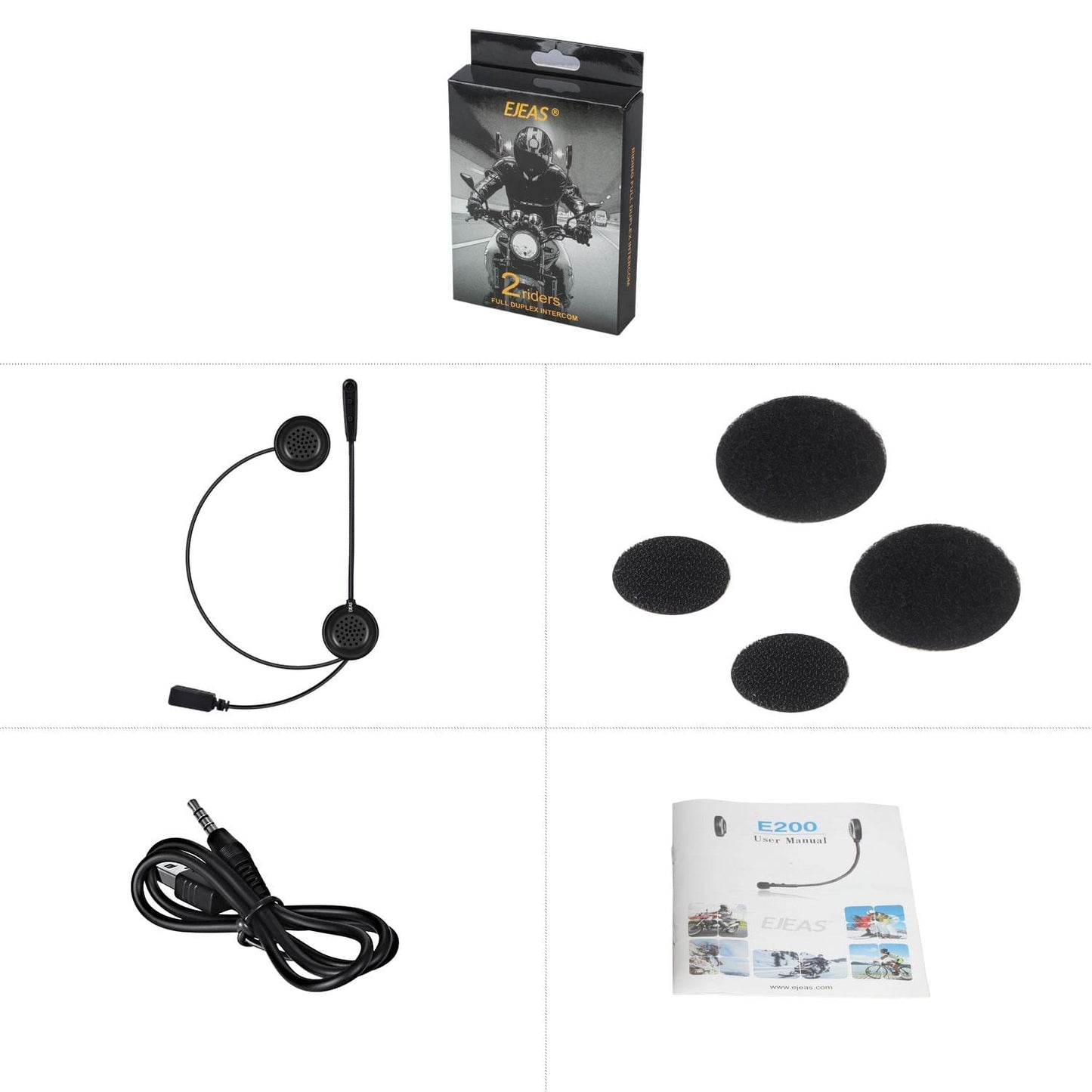 Uniqkart E200 Bluetooth Motorcycle Helmet Wireless Headset