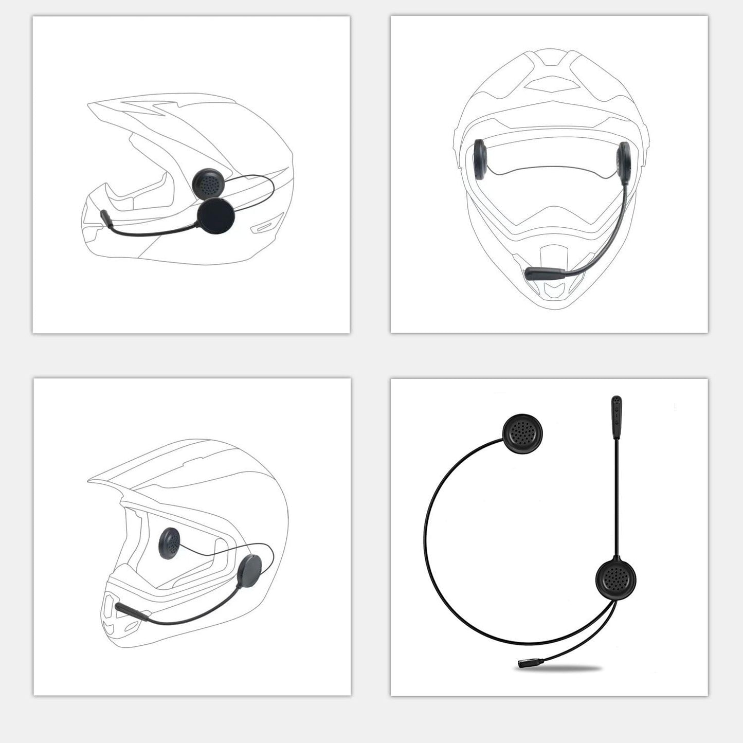 Uniqkart E200 Bluetooth Motorcycle Helmet Wireless Headset