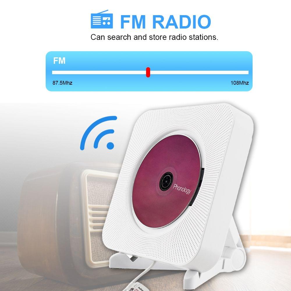 Retekess TR609 CD Player with FM Radio BT Speaker MP3 Player - US Plug