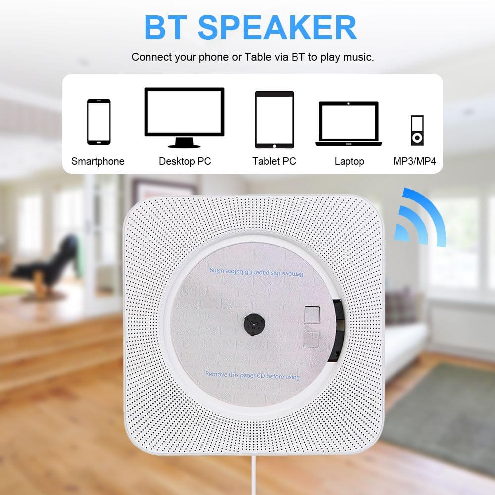 Retekess TR609 CD Player with FM Radio BT Speaker MP3 Player - US Plug