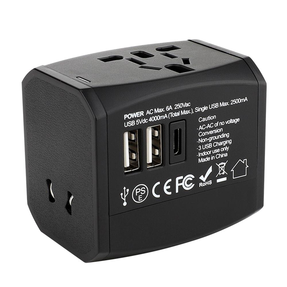 Universal Travel Adapter Worldwide All in One Phone Wall - 2USB and TYPE-C