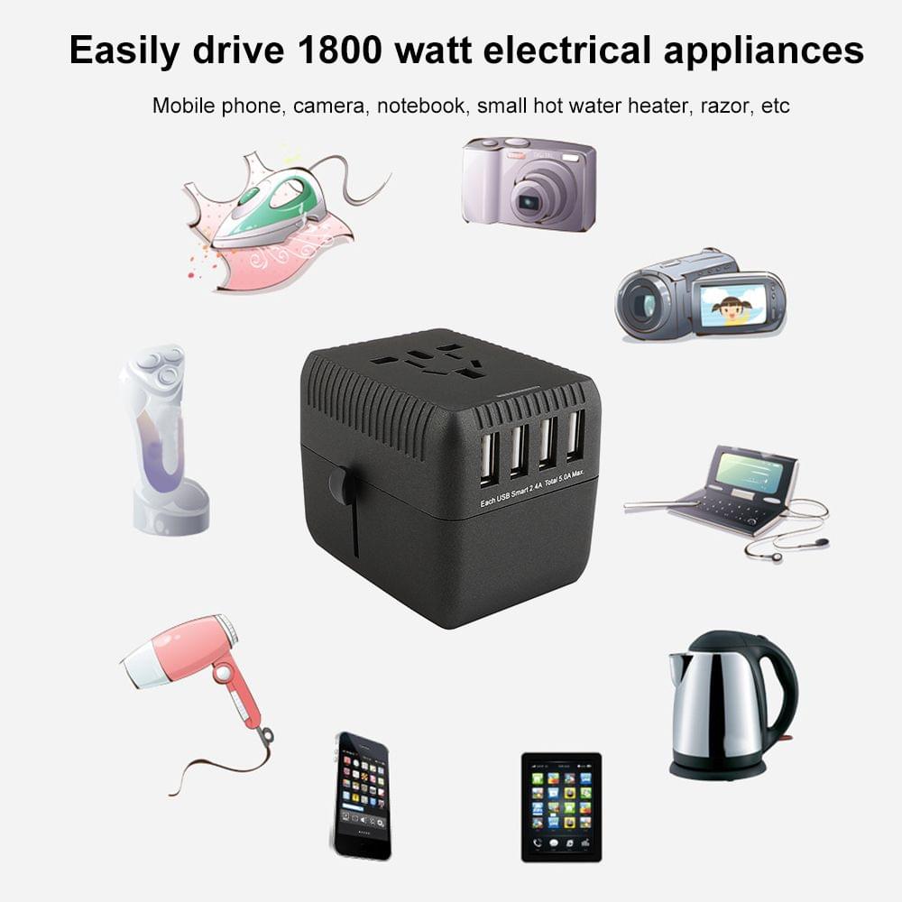 Universal Travel Adapter Worldwide All in One Phone Wall - 4USB