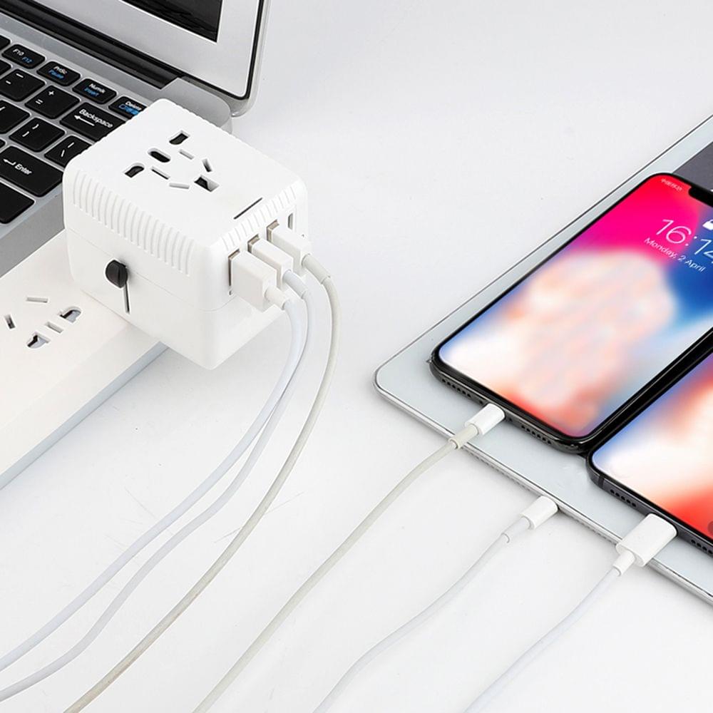 Universal Travel Adapter Worldwide All in One Phone Wall - 3USB and TYPE-C