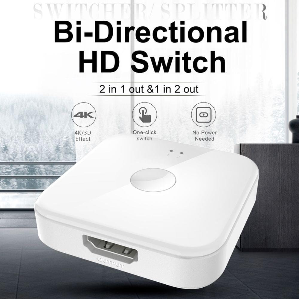 HD Switch Portable HD Splitter 2 in 1 Out HD Switch with
