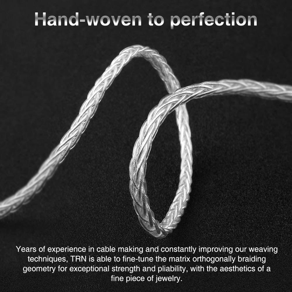 TRN T3 8 Core Pure Silver Cable 3.5mm MMCX Upgrade Earphone - 1
