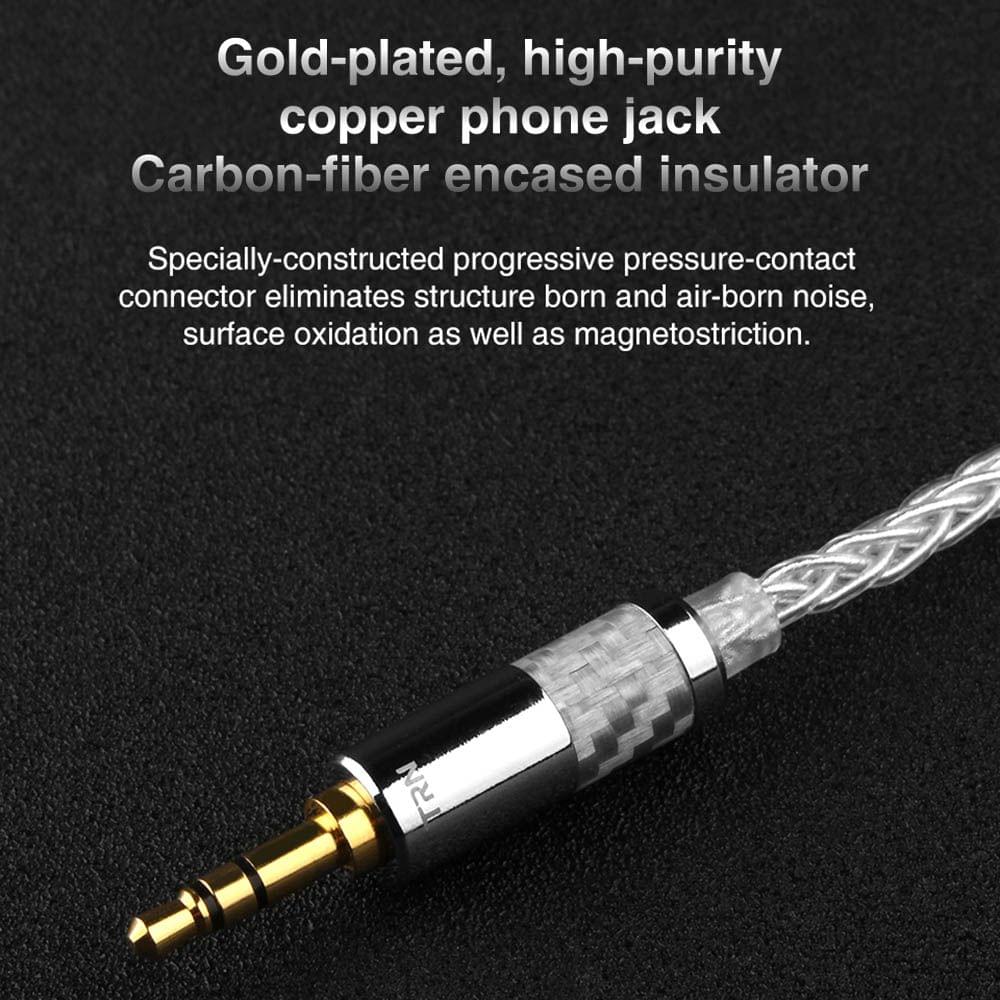 TRN T3 8 Core Pure Silver Cable 3.5mm MMCX Upgrade Earphone - 1