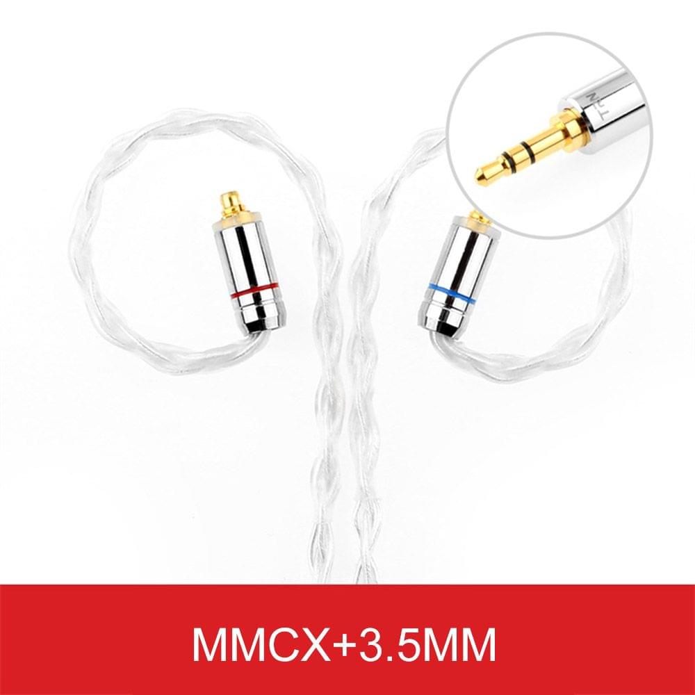 TRN T3 8 Core Pure Silver Cable 3.5mm MMCX Upgrade Earphone - 1