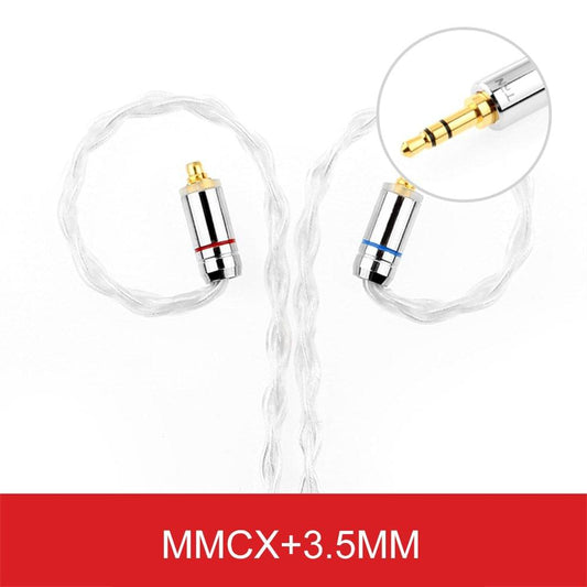 TRN T3 8 Core Pure Silver Cable 3.5mm MMCX Upgrade Earphone - 1