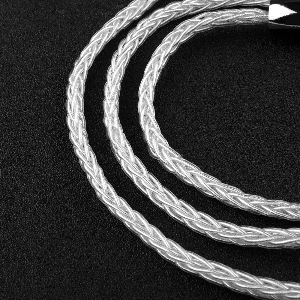 TRN T3 8 Core Pure Silver Cable 3.5mm 0.75mm 2Pin Upgrade - 2