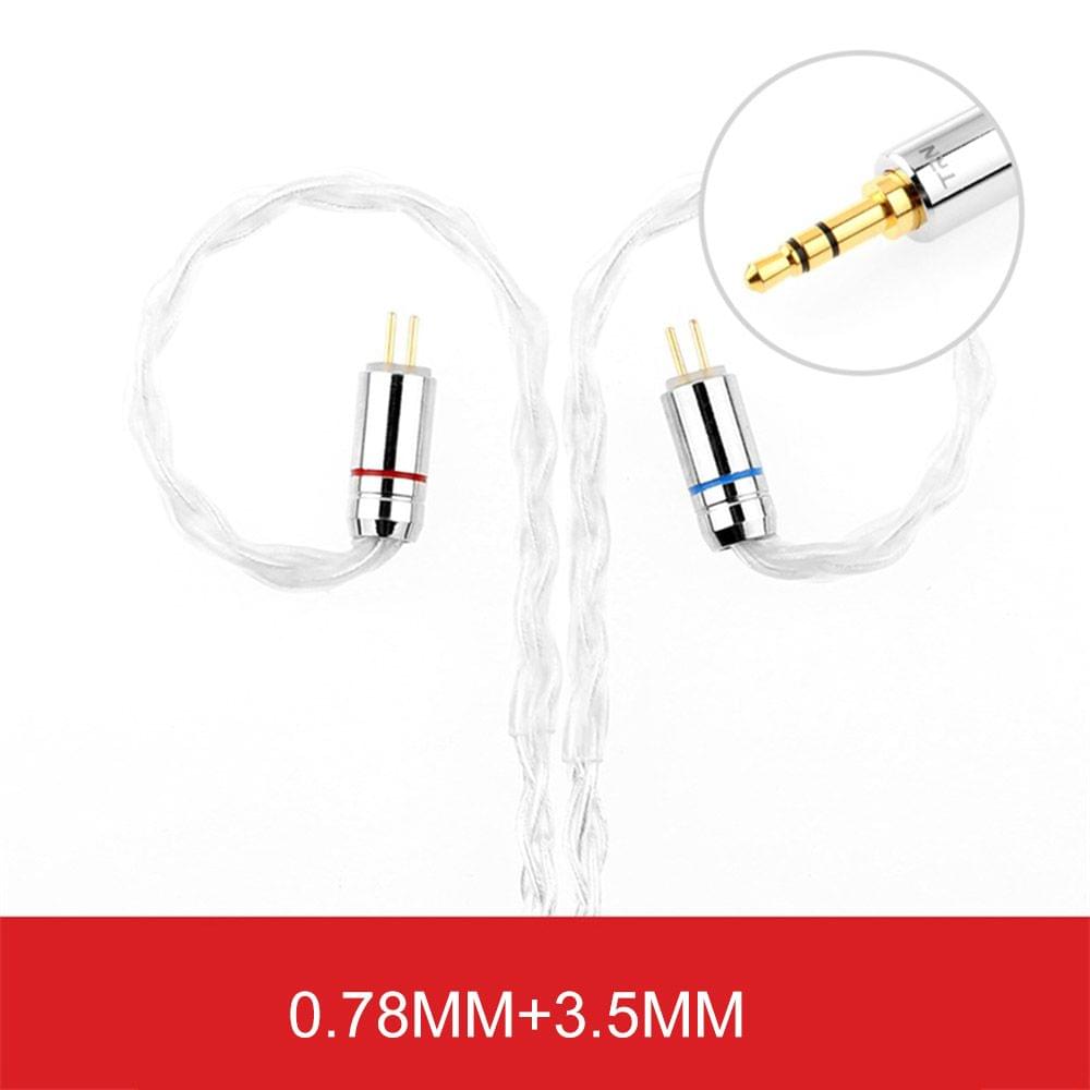 TRN T3 8 Core Pure Silver Cable 3.5mm 0.78mm 2Pin Upgrade - 3