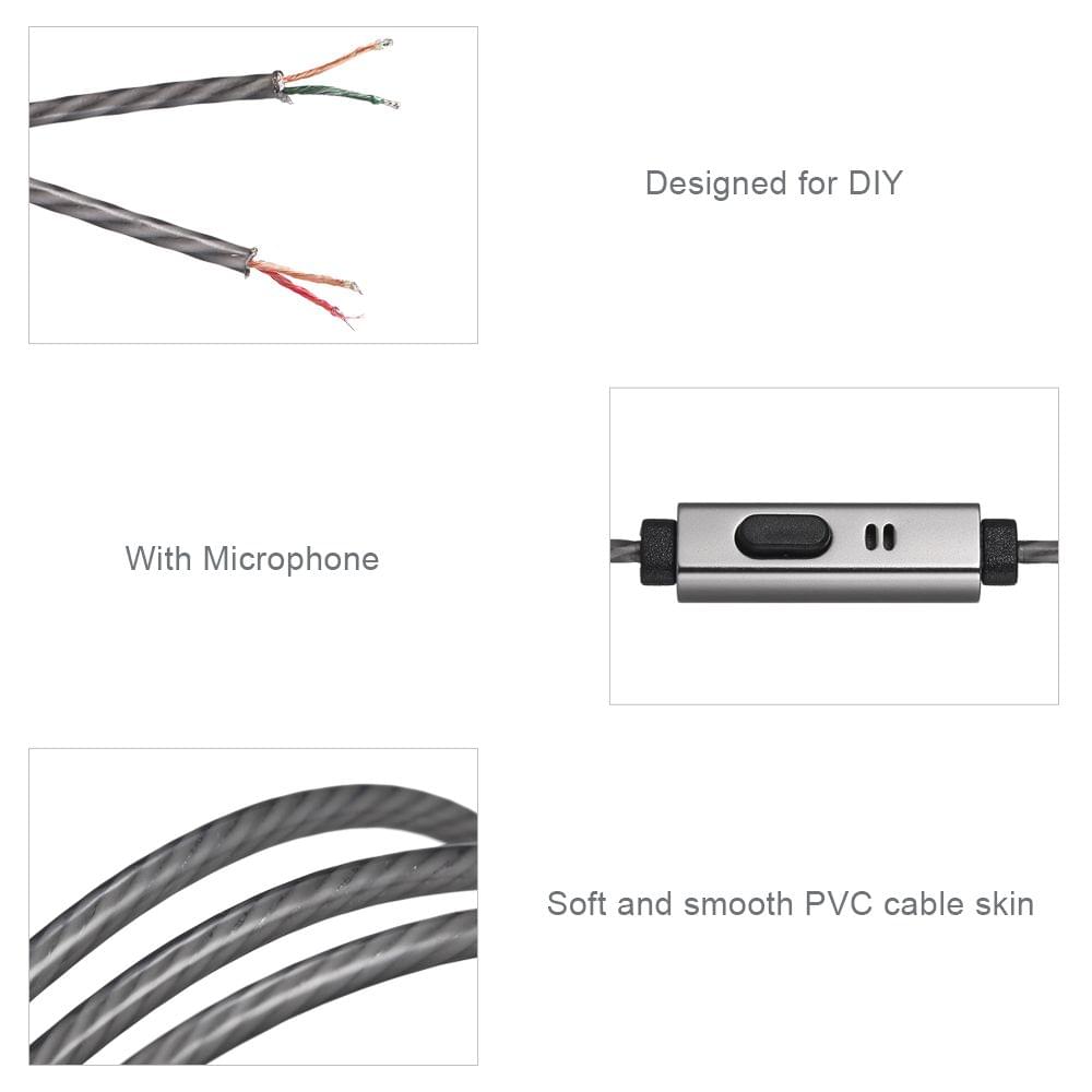 DIY Earphone Cable with Mic Pure Copper Wire Replacement - Type-C