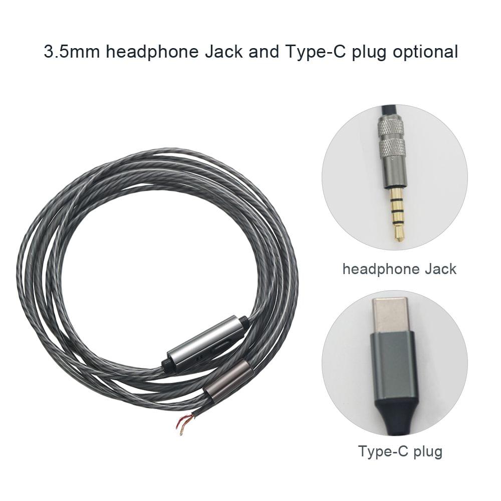 DIY Earphone Cable with Mic Pure Copper Wire Replacement - Type-C