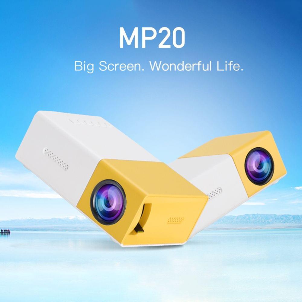 400 Lumens Mini LED Projector Supports 720P / 1080P Portable - EU Plug