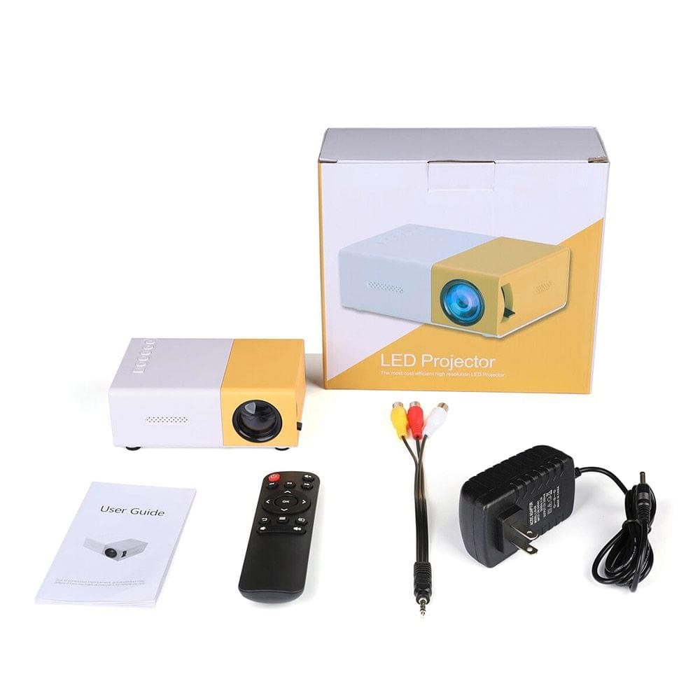 400 Lumens Mini LED Projector Supports 720P / 1080P Portable - US Plug