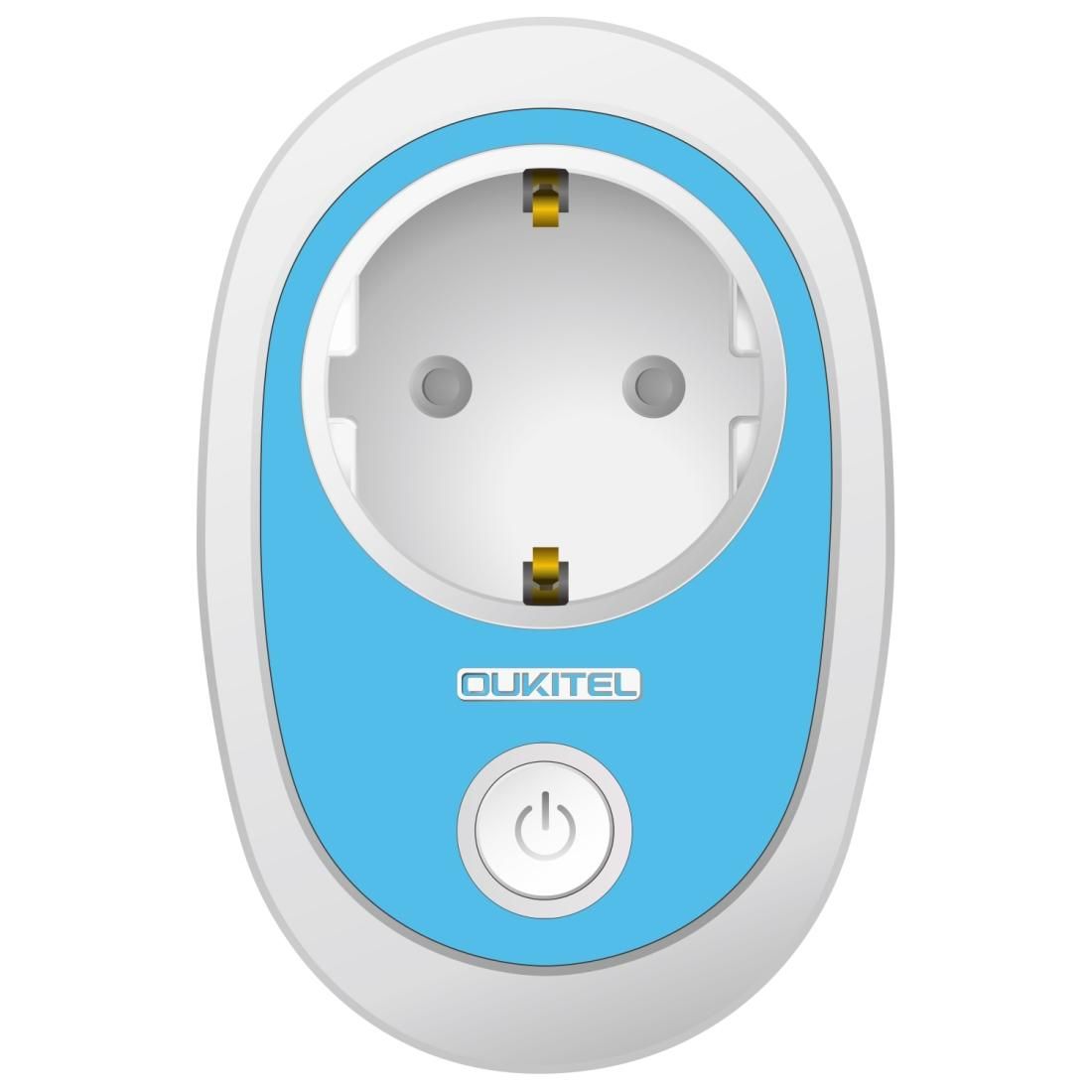 OUKITEL P2 3680W 100-240V Wi-Fi 2.4GHz APP Remote Timing WiFi Smart Socket, EU Plug (Blue)