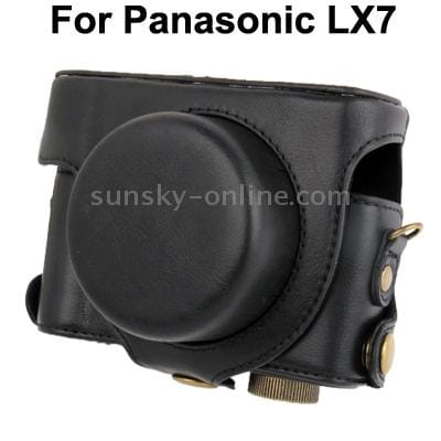 Leather Camera Case Bag for Panasonic LX7 (Black)