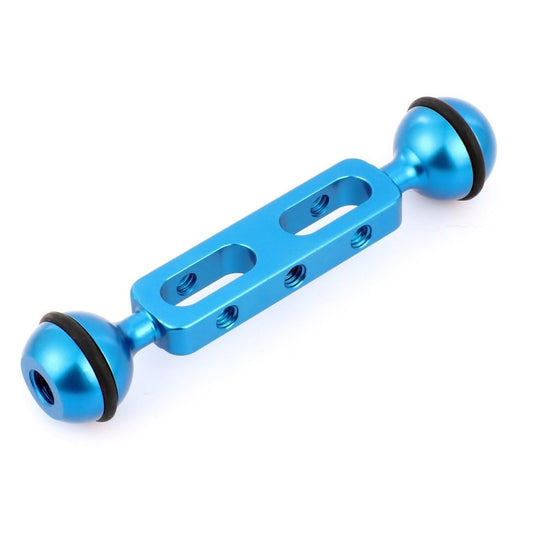 PULUZ 5.1 inch 13cm Aluminum Alloy Dual Balls Arm for Underwater Torch / Video Light, Ball Diameter: 2.54cm (Blue)