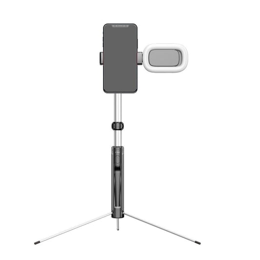 CYKE A17D One-piece Multi-function Bluetooth Selfie Stick for Mobile Phones under 6 inch, with Rechargeable Remote Control & Independent Fill Light & Tripod (Black)