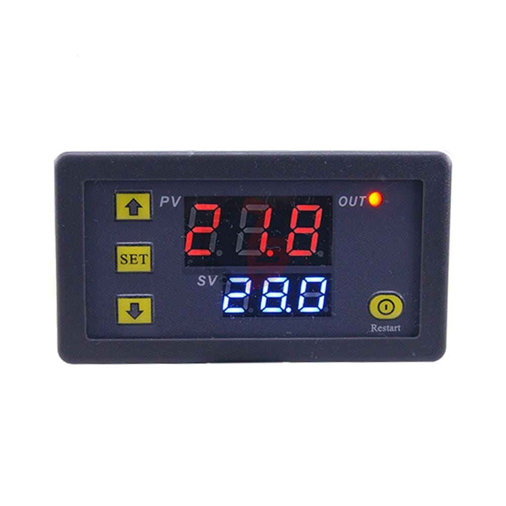 High-precision Microcomputer Intelligent Digital Display Switch Thermostat, Style:12V Power Supply (Red and Green Display)