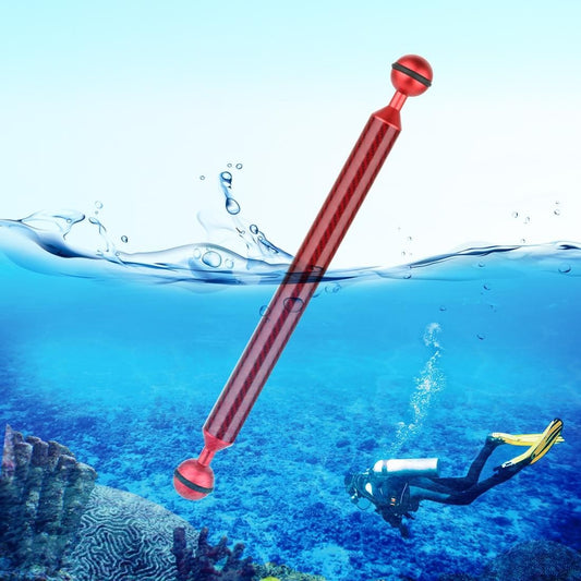 PULUZ 11 inch 27.9cm Length 20.8mm Diameter Dual Balls Carbon Fiber Floating Arm, Ball Diameter: 25mm (Red)