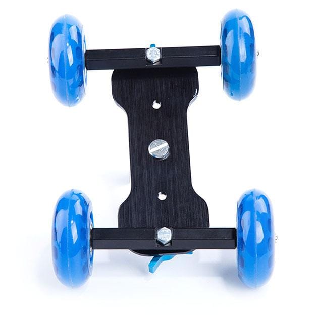 DEBO First Generation Camera Truck / Floor Table Video Slider Track Dolly Car for DSLR Camera / Camcorders (Blue)