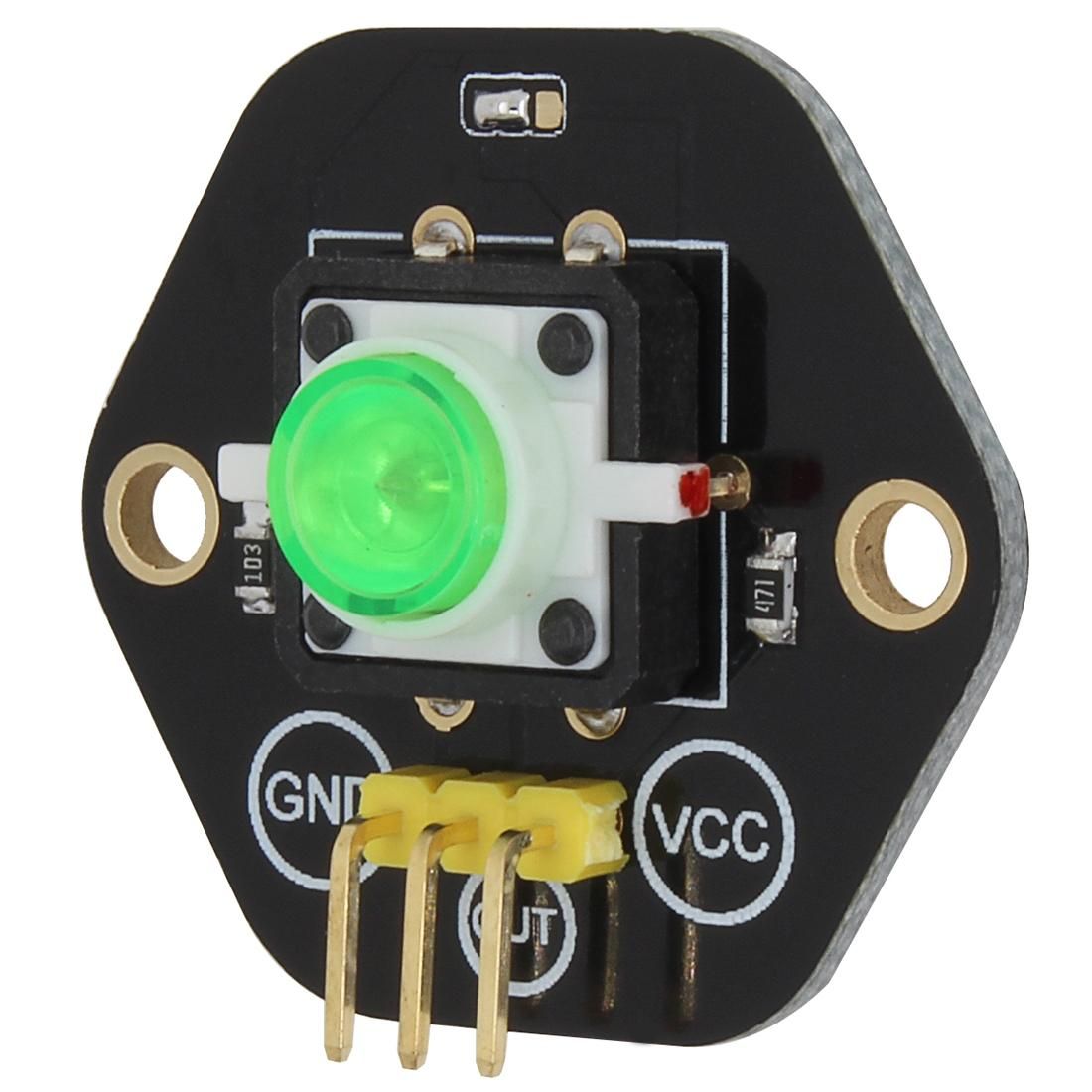 LandaTianrui LDTR-RM012 Button Switch Module with Green LED Indicator Light for Arduino UNO / MEGA / Raspberry Pi / AVR / STM32 (Black)