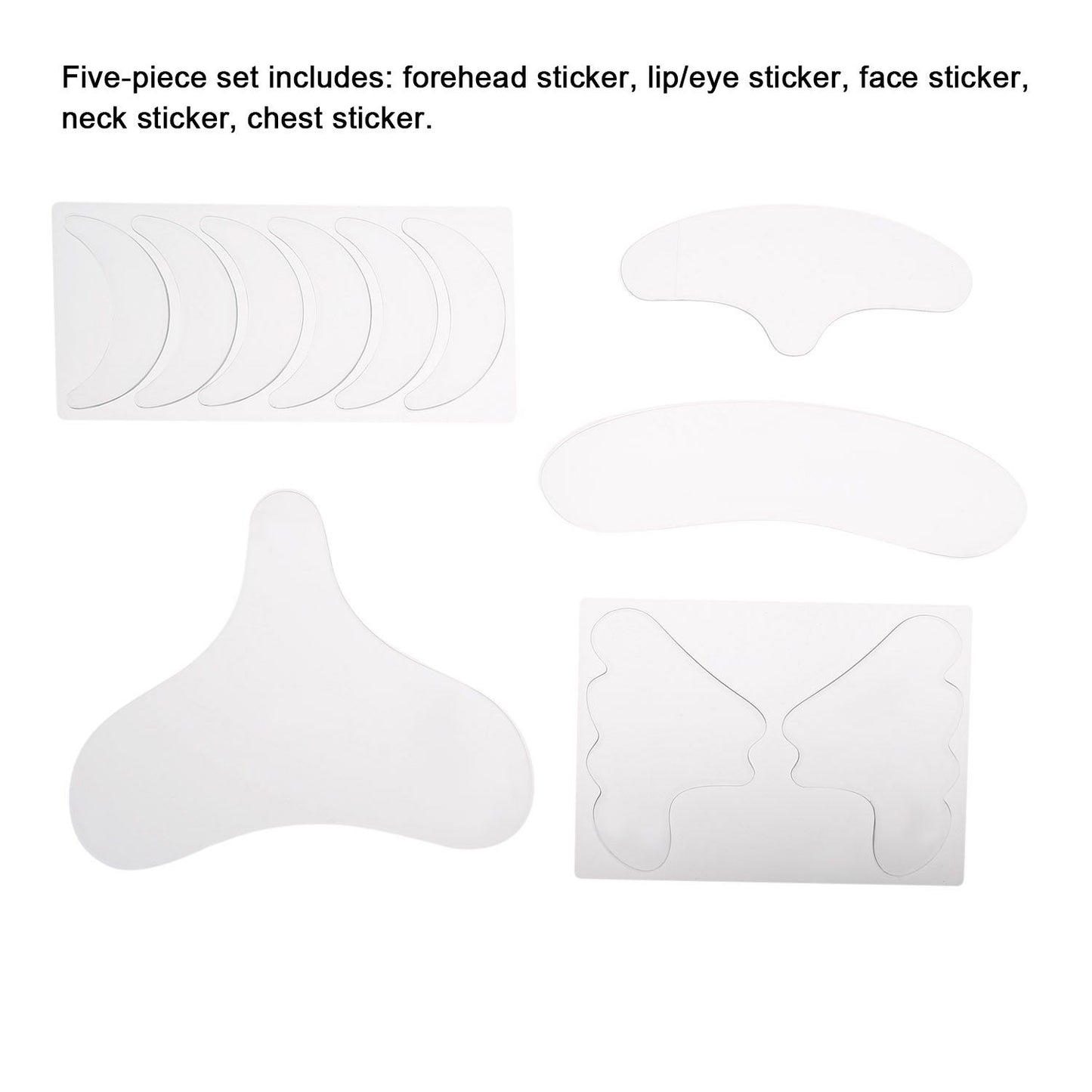 5PCS Reusable Anti Wrinkle Face Pad Silicone Transparent - 5PCS