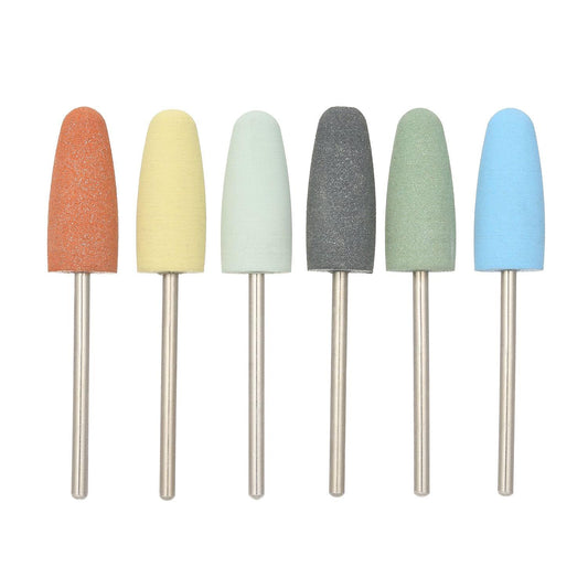 6Pcs Rubber Polishing Bits Bullet-shaped Polishing Burr Bit