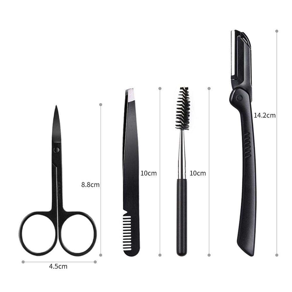 Eyebrow Trimming Kit 4PCS Stainless Steel Eyebrow Tools