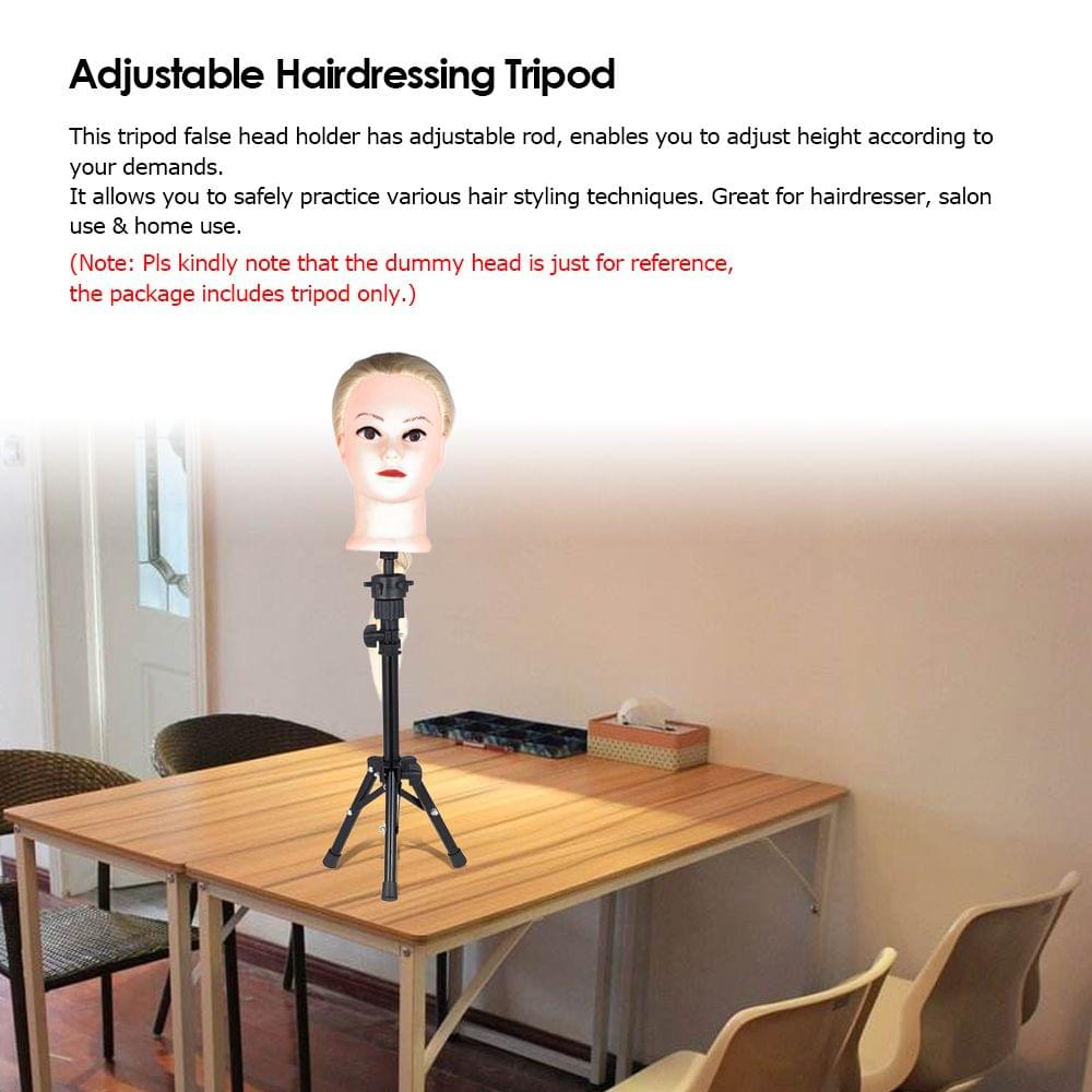 Mini Adjustable Hairdressing Tripod False Head Holder