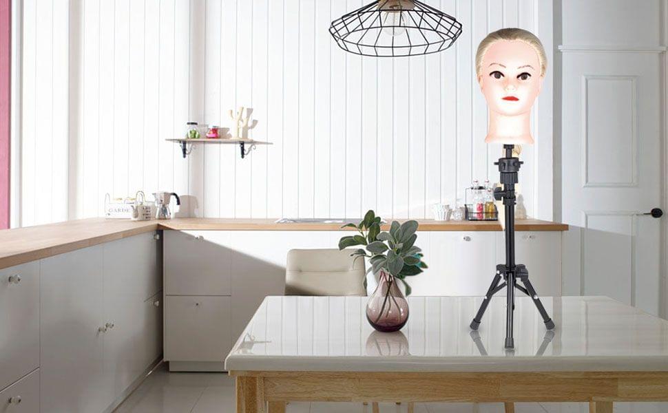 Mini Adjustable Hairdressing Tripod False Head Holder