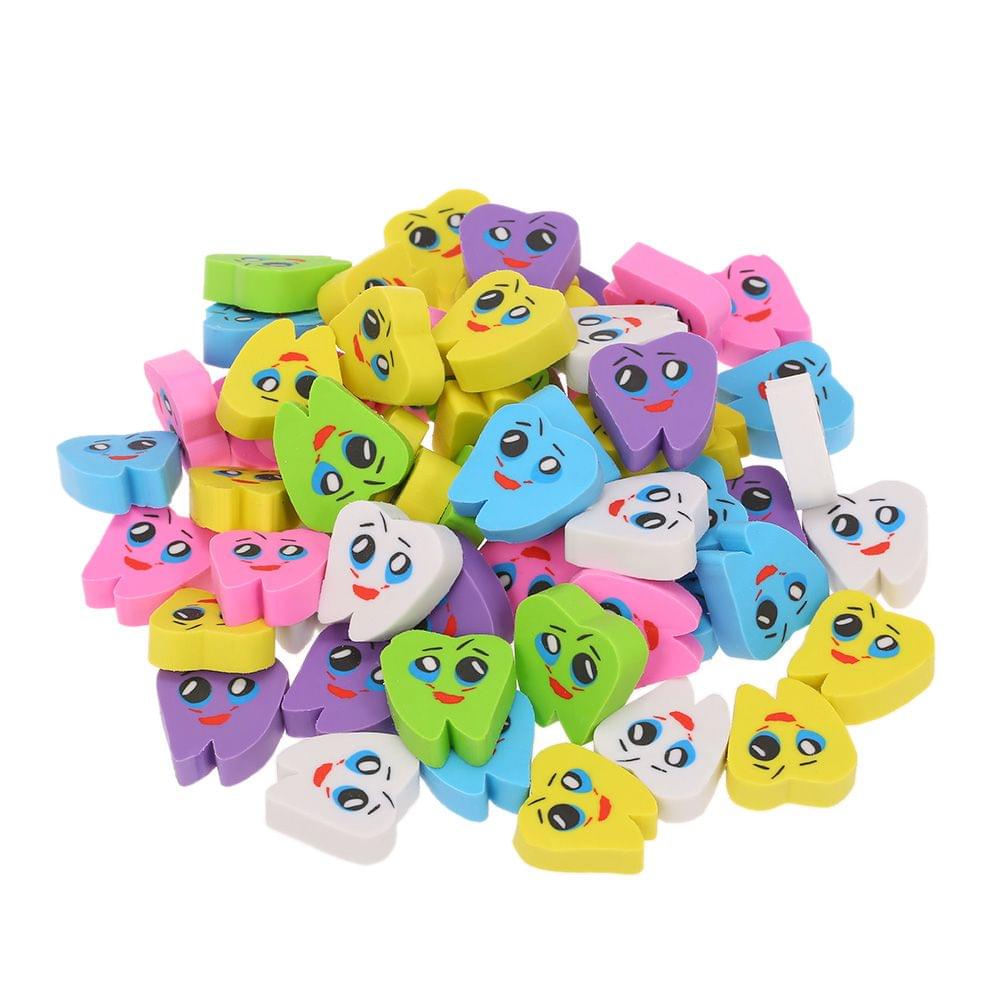 50pcs/bag Molar Shaped Tooth Rubber Erasers Dentist Dental