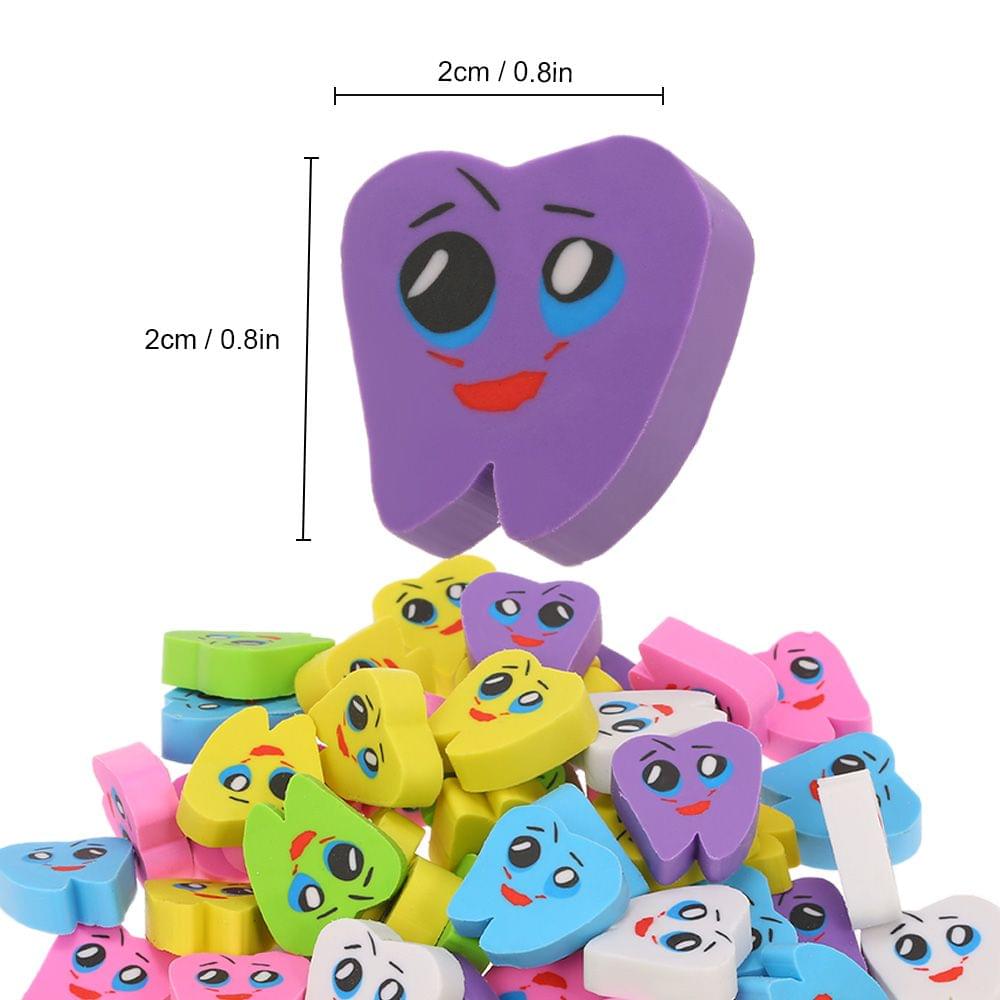 50pcs/bag Molar Shaped Tooth Rubber Erasers Dentist Dental