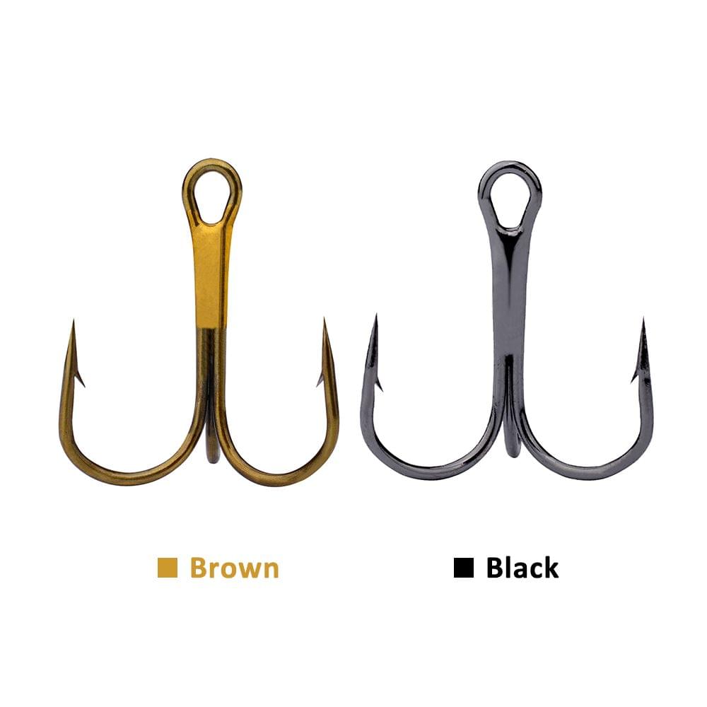 50PCS Fishing Treble Hooks 2#/4#/6#/8#/10# Barbed Treble - 2