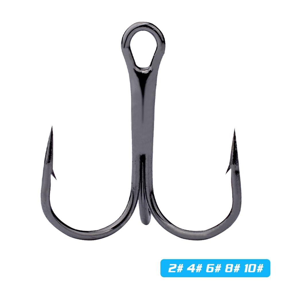 50PCS Fishing Treble Hooks 2#/4#/6#/8#/10# Barbed Treble - 2