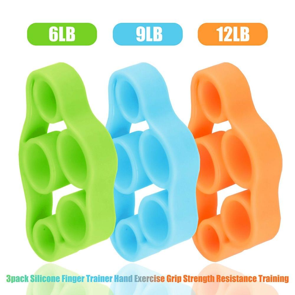 3Pcs Finger Hand Exerciser Strengthener Wrist Forearm Grip - 3Pcs