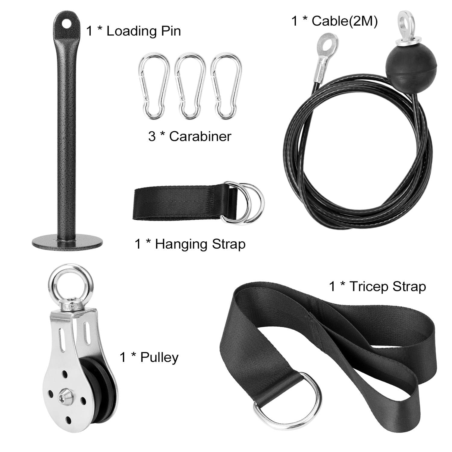Fitness DIY Pulley Cable Machine Attachment System Loading - A
