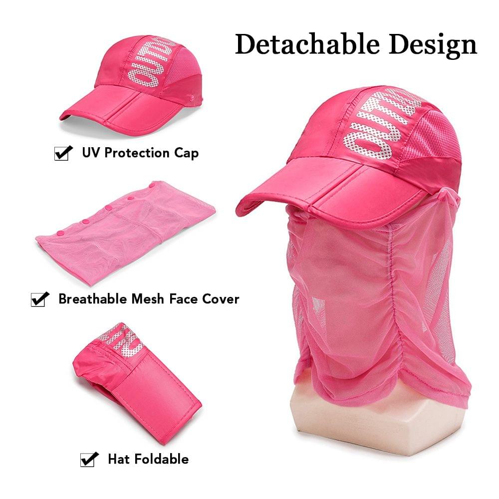 Detachable Mesh Hat Sunblock Hat Breathable Cap for Outdoor