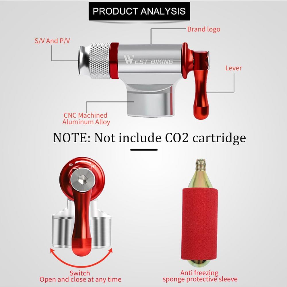 Bicycle Mini Pump CO2 Inflator Insulated Sleeve Air Cycling