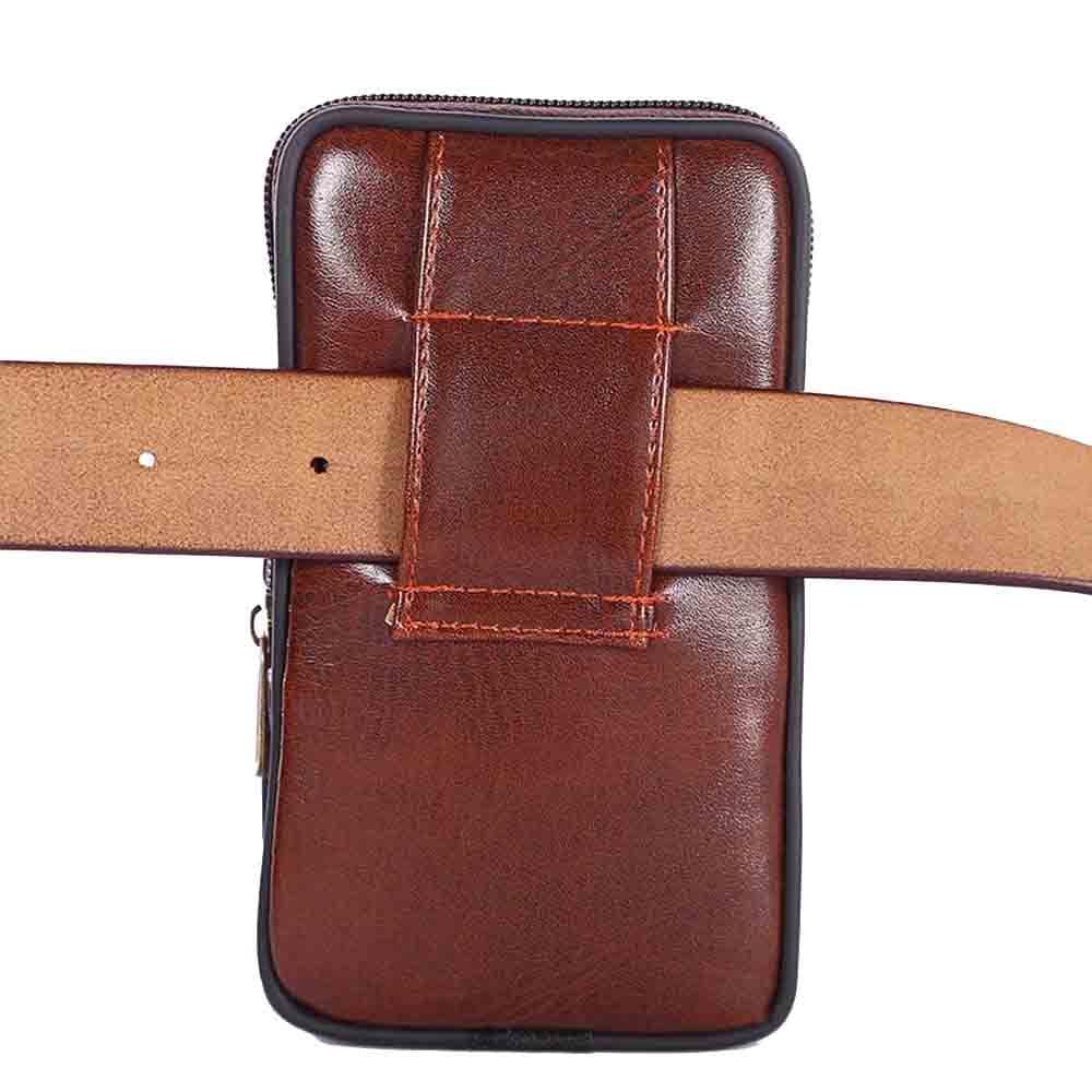 Mini Men Faux Leather Zipper Tactical Belt Pouch Waist Bag