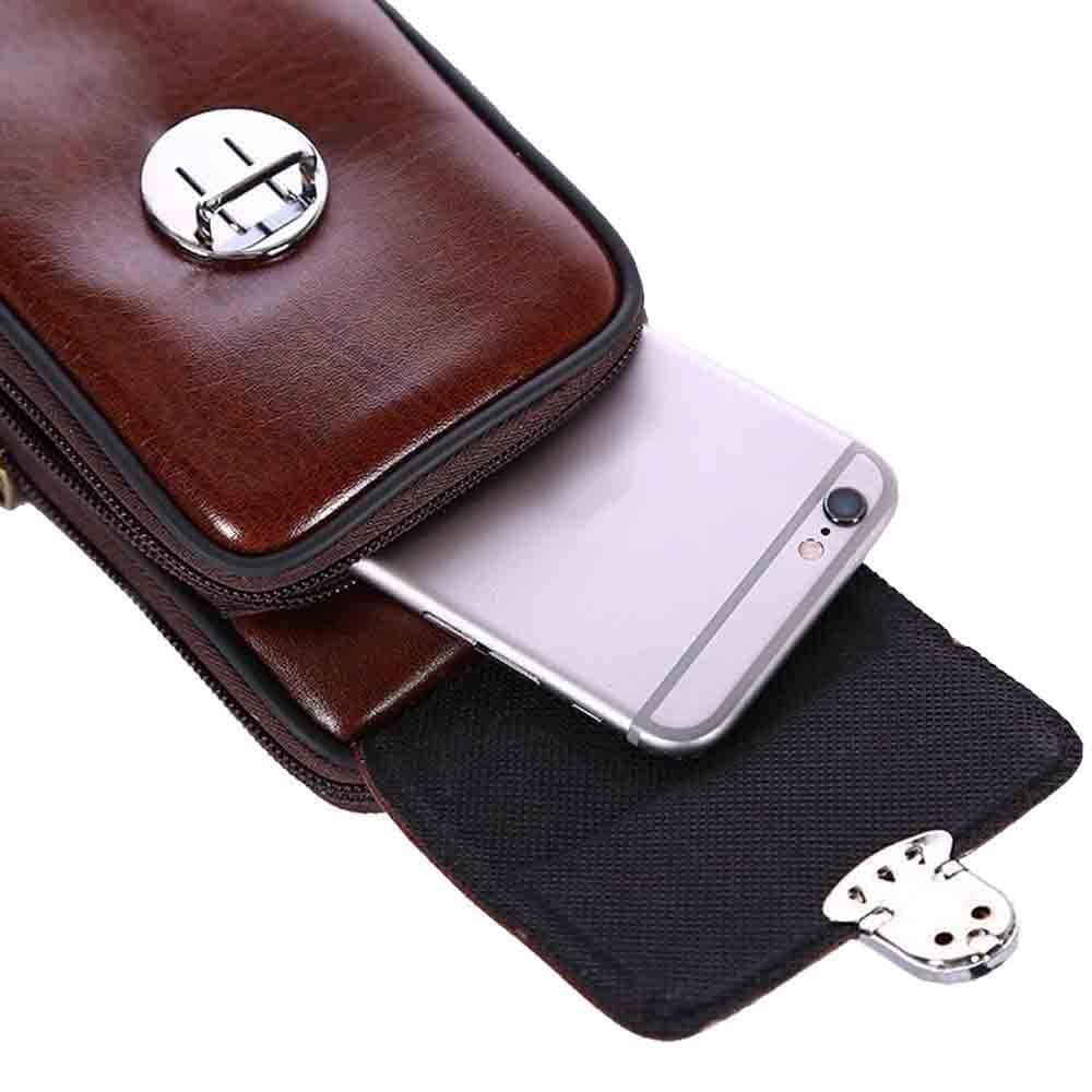 Mini Men Faux Leather Zipper Tactical Belt Pouch Waist Bag